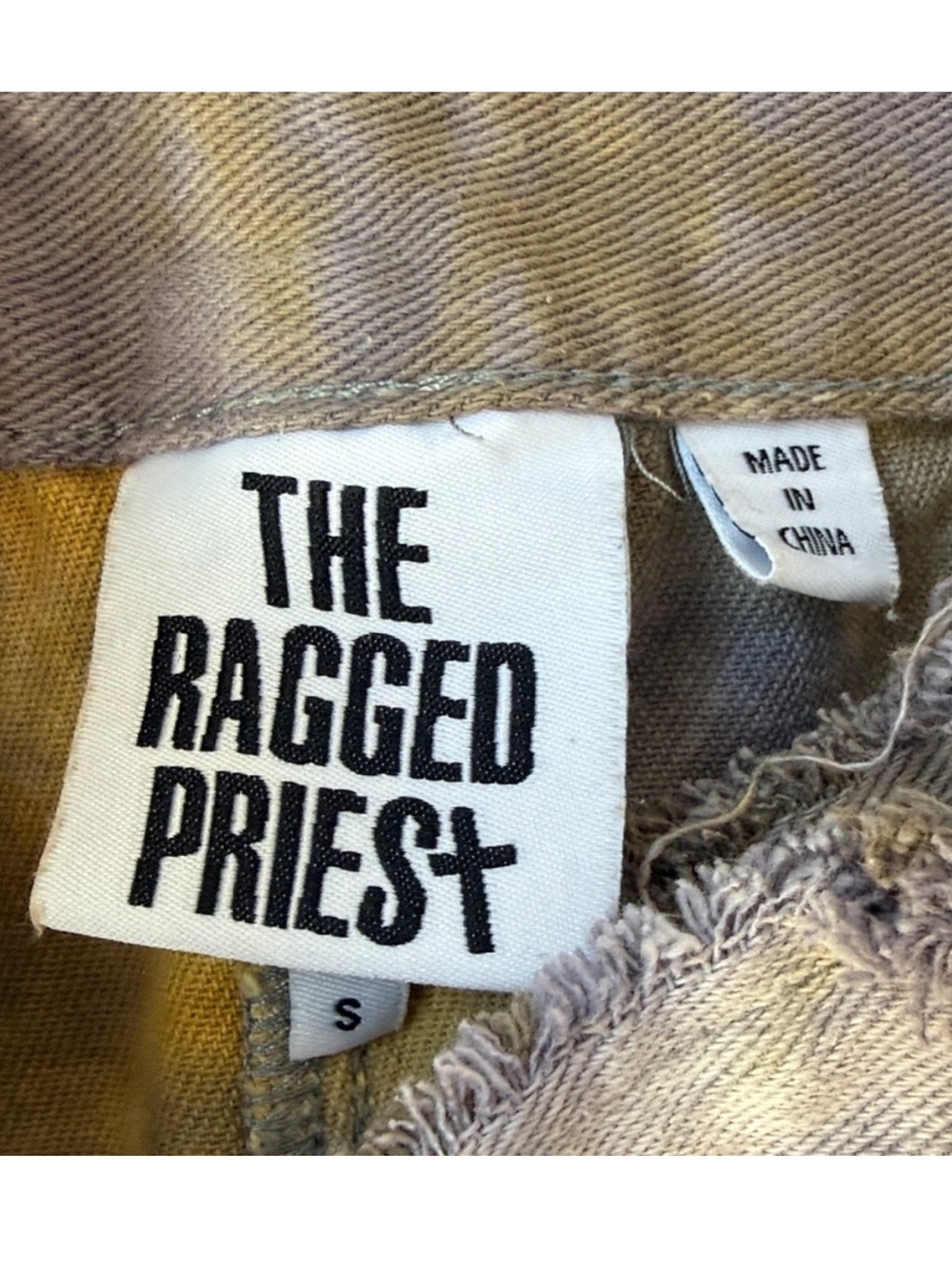 The Ragged Priest Tie-Dye Cargo Pants in Mustard & Charcoal - Picture 5 of 8